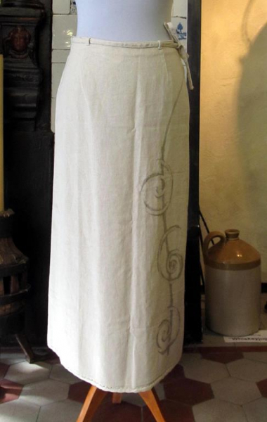 Ladies Linen Maxi Skirt with Celtic Print